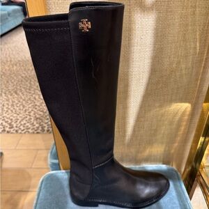 Tory Burch Women Caitlyn Stretch Riding Leather Tall Boot